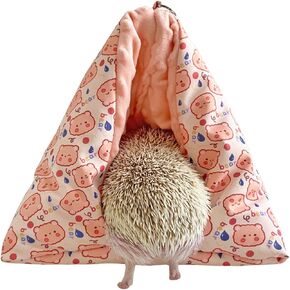 Handmade Cuddle Sack Sleeping Bag Pouch for Hedgehog Hamster Rat Sugar Glider Small Animal Hanging Cage Cave Bed (Blue)