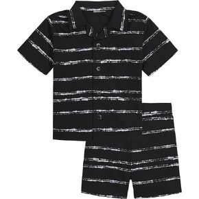 Van Heusen Boys 2 Piece Dress Up Cabana Set With Woven Shirt And Shorts
