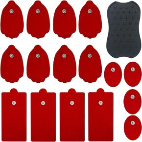 TENS Unit Replacement Pads with Pad Holder, Reusable More Than 35 Times, Snap Electrode Pads SM Electrodes for Tens Unit with Standard 3.5mm Snap-on Connector (16PCS)