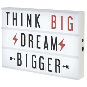 My Cinema Lightbox - XXL Cinema Light Box, 24" x 12" - 3 Modes Light Up Letter Board Sign with 160 Letters, Numbers & Sign - White LED Light, RGB and Color Freeze Mode Light up Signs for Wall Decor
