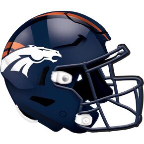 Fan Creations NFL Denver Broncos Unisex Denver Broncos Authentic Helmet, Team Color, 12 inch, Black Matte/Volt Orange