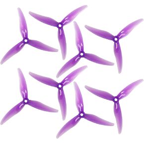 Gemfan 8Pcs Hurricane 51477 5.1inch 3-Paddle Propeller CW CCW Props with 5mm Mounting Hole for 2206-2407 Motor for FPV Racing Drone (Purple)