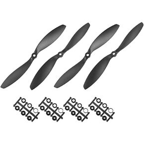 TOP-VIGOR 4pcs CW CCW RC Propellers 9047 9 x 4.7 Inch 2-Vane Fixed-Wing RC Vehicle Propellers Replacement for RC Airplane with Adapter Rings Nylon Black, 2CW+2CCW
