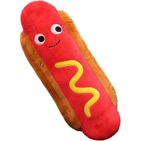 17 inch Stuffed Funny Realistic Hot Dog Plush Toy Pillow Sofa Throw Pillow Hugging Sleeping Pillow