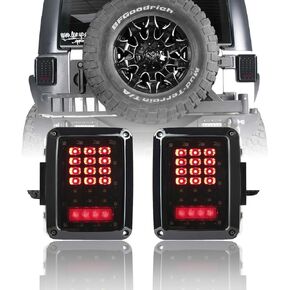 u-Box Wrangler JK Tail Light Assembly Clear LED w/Brake Light & Turn Signal for Jeep JK Wrangle & Unlimited 2007-2018