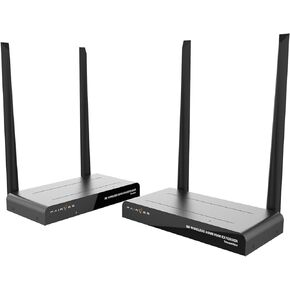 Wireless HDMI Transmitter and Receiver 4K, Plug & Play Wireless HDMI Kit, KVM, IR Remote, HDMI Loop Out, 5G Stream Video &Audio Extender for Laptop, Camera, TV Box to Monitor, Projector