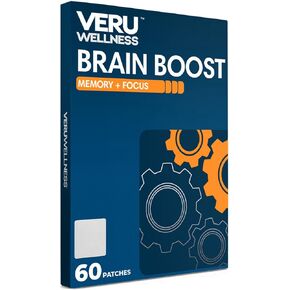 Brain Boost Cognitive Patch - Daily Memory, Altertness and Focus Brain Support - Ginko Bilboa, Rhodiola Rosea, MCT (60 Day Supply)