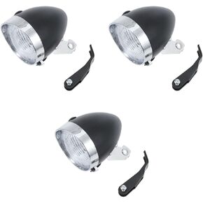 BESPORTBLE مصباح أمامي للدراجة 3 مجموعات من المصابيح الأمامية الآمنة، مصباح أمامي ريترو أسود LED، مصباح يدوي جبلي عتيق، ملحقات الدراجة MTB من ضوء الدراجة الأمامي in Kuwait