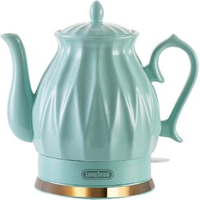 Ceramic Electric Kettle, 1.5L/1200W Boil Water Quickly and Easily with Boil-Dry Protection Auto Shut Off, Detachable Swivel Base, Diamond Cut Glazed in Kuwait