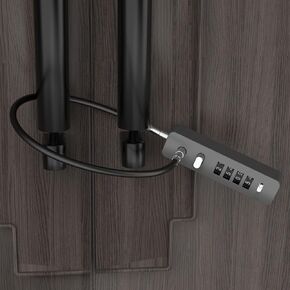 Cable Locks with Combination, 23.6Inch Steel Small Cable Rope Locks with 4-Digit Combination, Resettable Code for Bikes, Fence, Pet Door, Lockers, Cabinets, Refrigerator Doors (Black - 1pc)