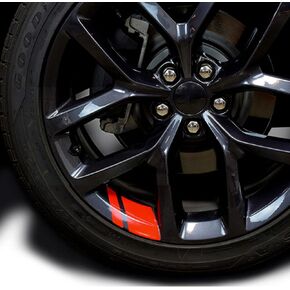Wheel Decals Hash Stripe Stickers Fits 18''- 21'' Wheels, 6Pcs Reflective Car Wheel Rim Decal Stripes Decoration Accessories (Red)