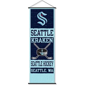 Seattle Kraken Banner and Scroll Sign