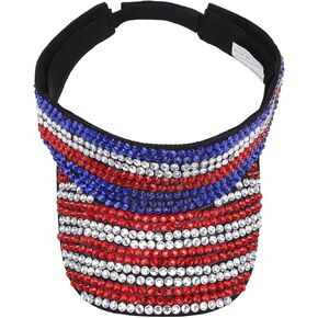 الولايات المتحدة الأمريكية العلم قناع بلينغ أقنعة الشمس قبعة عيد الاستقلال قابل للتعديل قبعة الصيف للنساء الرجال جولف تنس الدراجات الجري الركض in Kuwait