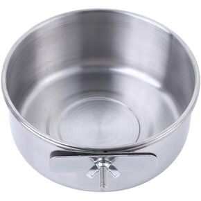 Pokinge Stainless Steel Bird Feeder, 10cm, Easy to Install, Easy to Clean, Can Hold Food and Water, Suitable for Birds, Parrots, Pigeons, Hamsters, Gerbils, Guinea Pigs