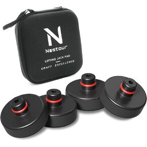 Nestour Tesla Model 3/Y/S/X Rubber Jack Pad Adapter, Floor Lifting Pad with Storage Bag, Tesla Accessories Protect Battery Chassis (4 Pcs)