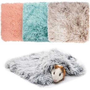 Guinea Pig Blankets 4 Pack, Warm Cozy Pet Cage Accessoies for Guinea Pig Hedgehog Rabbit Hamster Chinchilla Ferret Rat Small Animals, Fleece Cage Liners Bedding Mat Washable for Cold Weather