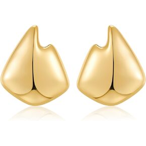 WOWORAMA Chunky Gold Stud Earrings for Women Gold Seashell Starfish Earrings Vintage Boho Ocean Sea Scallop Shell Earrings Statement Gold Earrings