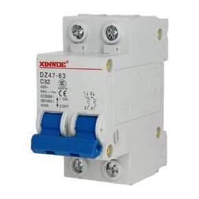 Fielect Miniature Circuit Breaker 3A 230/400V 2 Poles Low-Voltage Din Rail Mount Circuit Breaker Din Rail Clip DZ47-63 C3