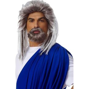 Men's King Of The Sea Wig and Beard Set Deluxe