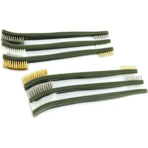 6-Pack Double-Ended Cleaning Brushes (2PCS Stainless Steel Wire Brushes + 2PCS Brass Wire Brushes + 2PCS Nylon Brushes)