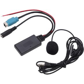Aramox AUX IN Bluetooth Module, Bluetooth AUX IN Cable Adapter Stereo Full Speed with Removable Microphone Replacement for Alpine 2009‑up