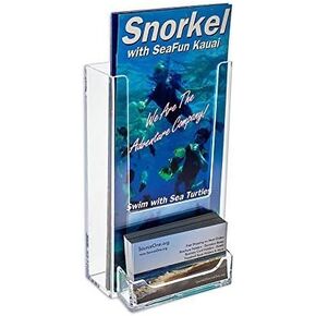 Amazon"Tall Boy" 4 Inch Brochure Holder Wall Mount/with Business Card Holder