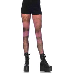 Leg Avenue Women's Fishnet Tie Dye Tights, Black/Purple, O/S