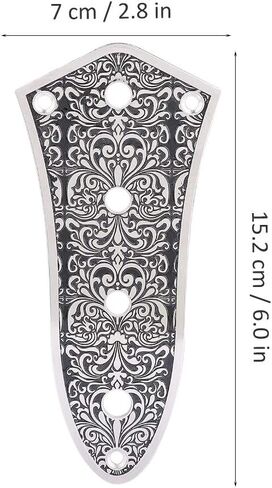 Silver Black Jazz Bass Guitars Volume Control Plate, High Strength, Perfect Fit Potentiometer Holes, Engraving Flower Decor Jazz Bass Control Plate in Saudi Arabia