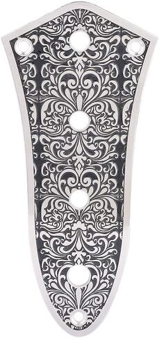 Silver Black Jazz Bass Guitars Volume Control Plate, High Strength, Perfect Fit Potentiometer Holes, Engraving Flower Decor Jazz Bass Control Plate in Saudi Arabia