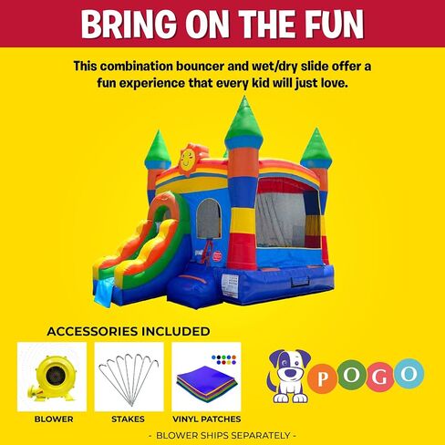 Inflatable Bounce House with Slide for Kids (Without Blower) - 18 x 12 x 14.5 Foot Pink Smiley Face Backyard Inflatable Bouncy House - Built-in Bladder Water Misting System in Kuwait