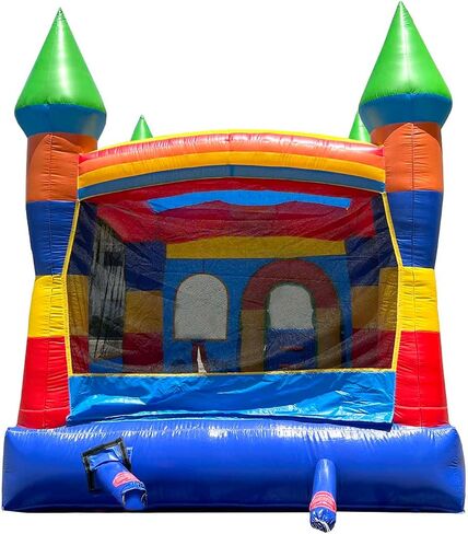 Inflatable Bounce House with Slide for Kids (Without Blower) - 18 x 12 x 14.5 Foot Pink Smiley Face Backyard Inflatable Bouncy House - Built-in Bladder Water Misting System in Kuwait