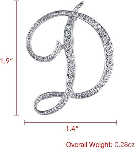 XGALA 3 Pcs A to Z 26 English Letters Plated Metal Clear Crystal Lapel Pin Brooches Collar in Saudi Arabia