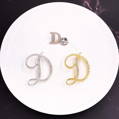 XGALA 3 Pcs A to Z 26 English Letters Plated Metal Clear Crystal Lapel Pin Brooches Collar in Saudi Arabia