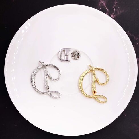 XGALA 3 Pcs A to Z 26 English Letters Plated Metal Clear Crystal Lapel Pin Brooches Collar in Saudi Arabia