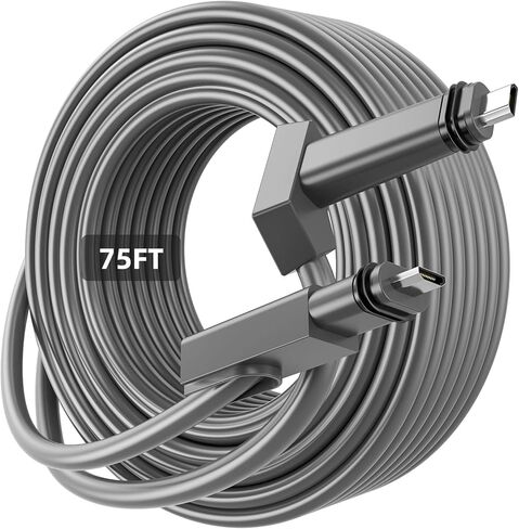 كابل استبدال ستارلينك ستالايت V2 مستطيل بطول 75 قدم/23 متر، سلك كابل ستارلينك مقاوم للماء ومقاوم للمطر لطبق مستطيل ستارلينك للإنترنت ستالايت V2، رمادي، جهاز توجيه in Kuwait