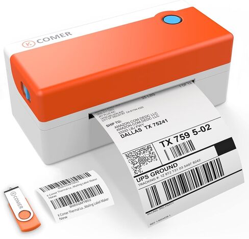 K COMER Shipping Label Printers High Speed 4x6 Commercial Direct Thermal Printer Labels Maker Machine for Shipment Package, Compatible with Amazon Ebay Shopify Etsy UPS on Windows/Mac/Linux in Saudi Arabia