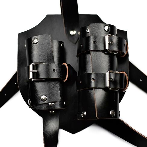 ضفدع الكتف الخلفي من الجلد الأصلي من العصور الوسطى - ملحق زي محارب عصر النهضة قابل للتعديل in Kuwait