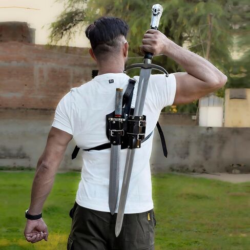 ضفدع الكتف الخلفي من الجلد الأصلي من العصور الوسطى - ملحق زي محارب عصر النهضة قابل للتعديل in Kuwait