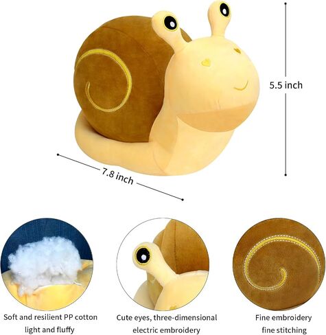 MUPI لطيف الكرتون الحلزون دمية أفخم لعبة الأطفال هدية عيد ميلاد كبيرة الحلزون وسادة دمية Kawaii ديكور لعبة ديكور الحلزون أفخم العبوس الأسماك محشوة الحيوان Isopod أفخم العثة مضحك غريب (أصفر 7.8 بوصة) in Kuwait