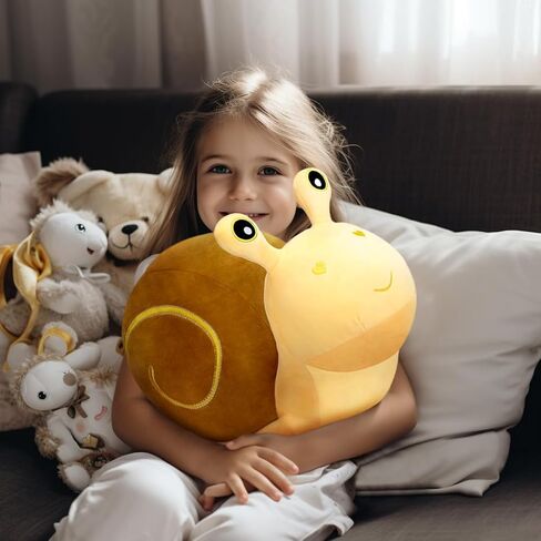 MUPI لطيف الكرتون الحلزون دمية أفخم لعبة الأطفال هدية عيد ميلاد كبيرة الحلزون وسادة دمية Kawaii ديكور لعبة ديكور الحلزون أفخم العبوس الأسماك محشوة الحيوان Isopod أفخم العثة مضحك غريب (أصفر 7.8 بوصة) in Kuwait