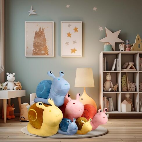 MUPI لطيف الكرتون الحلزون دمية أفخم لعبة الأطفال هدية عيد ميلاد كبيرة الحلزون وسادة دمية Kawaii ديكور لعبة ديكور الحلزون أفخم العبوس الأسماك محشوة الحيوان Isopod أفخم العثة مضحك غريب (أصفر 7.8 بوصة) in Kuwait