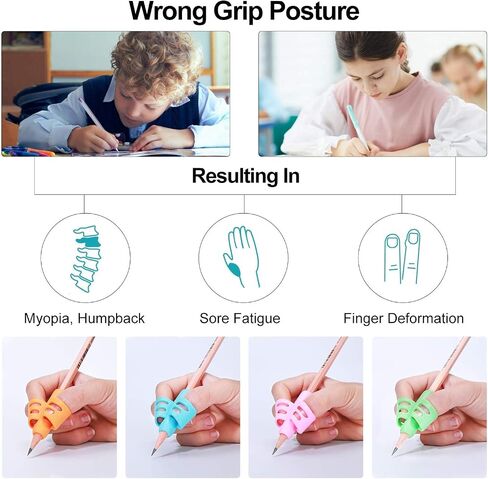 ODDEL Pencil Grips - Pencil Grips for Kids Handwriting, Pencil Holders for Toddlers Children, Pen Grip for Preschool, School Supplies, Pencil Grip Posture Correction Writing Aid Tool (10PACK) (4PACK) in Saudi Arabia