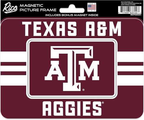 Rico Industries NCAA unisex NCAA Stripes Magnetic Picture Frame (5"x6.75") & Magnet Combo Set - Home Décor in Saudi Arabia