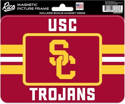 Rico Industries NCAA unisex NCAA Stripes Magnetic Picture Frame (5"x6.75") & Magnet Combo Set - Home Décor in Saudi Arabia