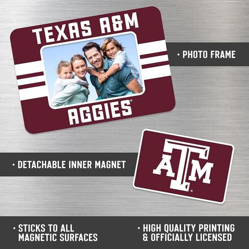 Rico Industries NCAA unisex NCAA Stripes Magnetic Picture Frame (5"x6.75") & Magnet Combo Set - Home Décor in Saudi Arabia