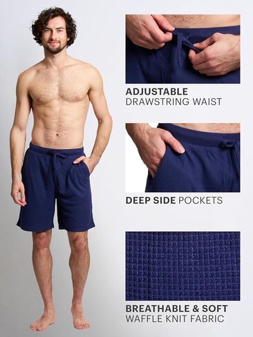 Mad Dog Mens Lounge Shorts - Comfy Lightweight Knit House Shorts with Pockets - Elastic Drawstring Waistband S to 2XL in Saudi Arabia
