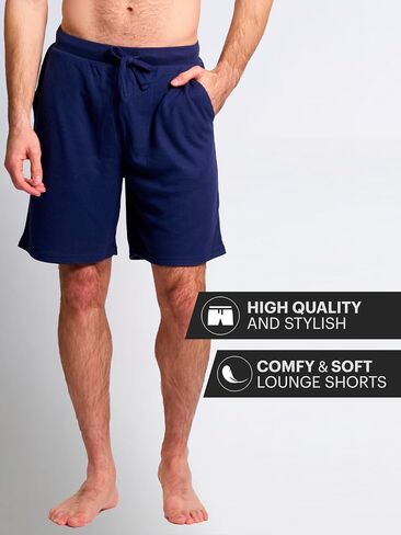 Mad Dog Mens Lounge Shorts - Comfy Lightweight Knit House Shorts with Pockets - Elastic Drawstring Waistband S to 2XL in Saudi Arabia