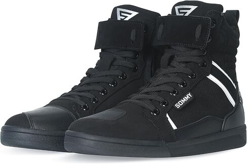 Men Casual Motorcycle Shoes Suede Riding High Top Sneakers, Cowhide with double layer,with Gear Shift Pad and Side Zipper in Saudi Arabia