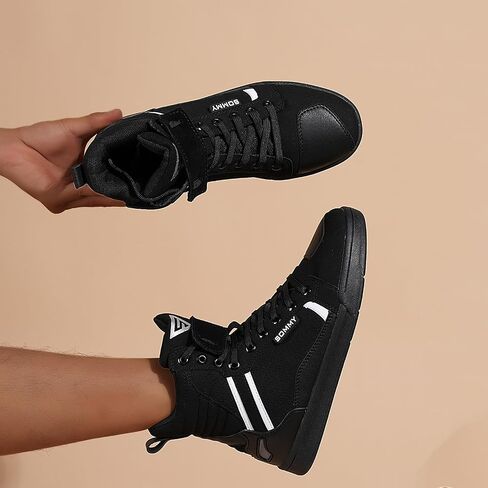 Men Casual Motorcycle Shoes Suede Riding High Top Sneakers, Cowhide with double layer,with Gear Shift Pad and Side Zipper in Saudi Arabia