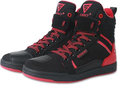 Men Casual Motorcycle Shoes Suede Riding High Top Sneakers, Cowhide with double layer,with Gear Shift Pad and Side Zipper in Saudi Arabia